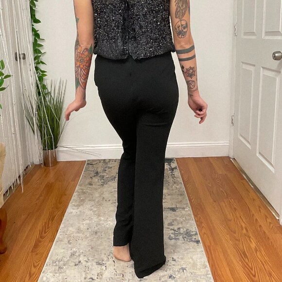 Parker Sleeveless Beaded Bodice Evening Jumpsuit Crepe Pant Size 2 Black - Picture 6 of 6